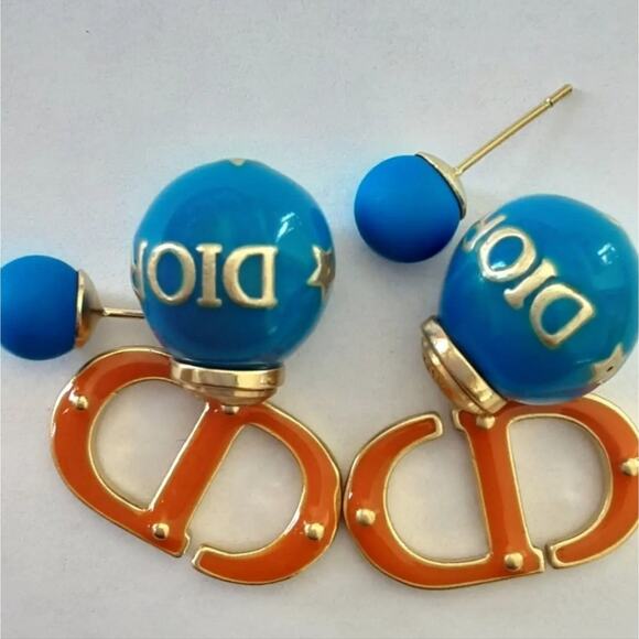 Stamped Dior Earring Finding on 18k Gold Filled 18" Chain - Picture 5 of 6